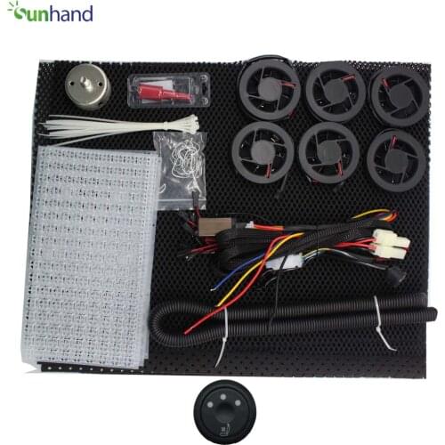 Car ventilated seat car seat cooling pad with 6 fans/seat,3 shift round switch (Black fans)