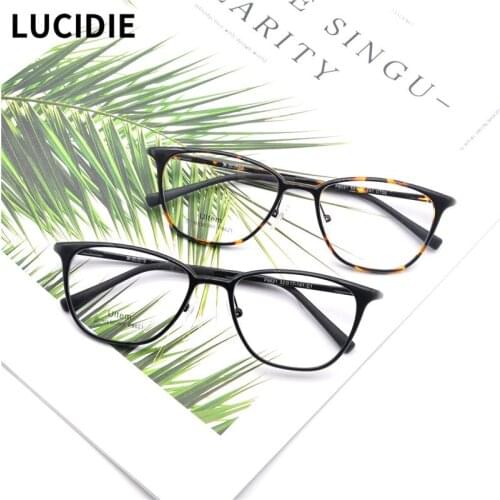 LUCIDIE Ultem Cat Eye Glasses Frames Optical Prescription Glasses Men Goggles Eyewear Spectacles Women TR90 Computer Eyeglasses