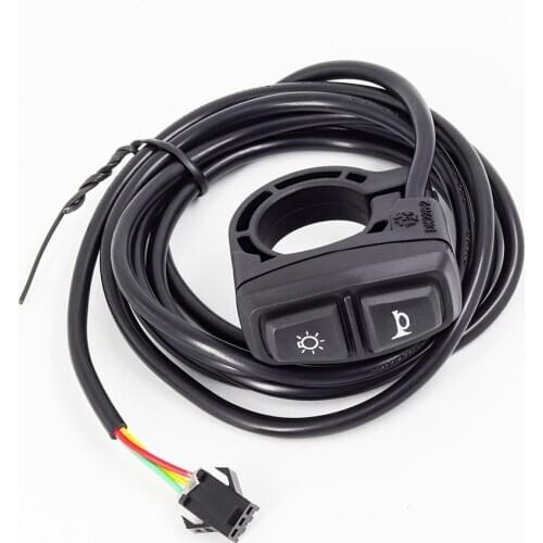 Ebike Light Switch for Electric Bike Headlight Taillight and Horn Switch 12V 24V 36V 48V 52V 72V E-Bike E-Scooter Wuxing Switch