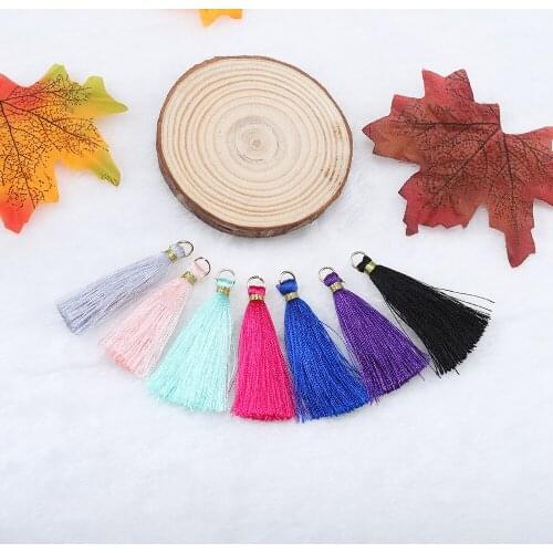 20Pcs 5cm Small Cotton Silk Tassel Fringe Trim Charm Dangle Earrings Pendant for DIY Craft Jewelry Making Accessories Supplies
