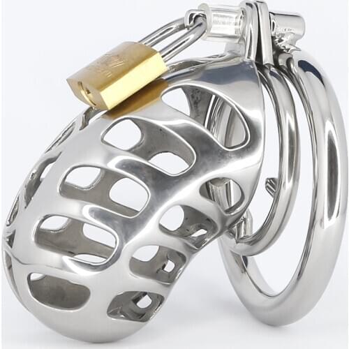 Stainless Steel Chastity Device Cock Cage With Spiked Lockable Penis Ring Delay Ejaculation BDSM Fetish 18+ Sex Toys For Men