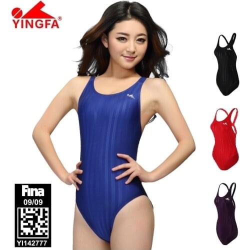 Yingfa high quality one piece training competition waterproof chlorine resistant womens swimwear plus size swimsuits