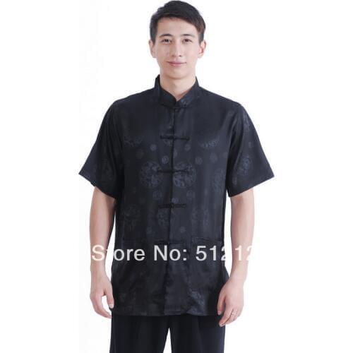 Shanghai Story new sale satin shirt chinese traditional clothing chinese clothing kungfu shirt Black