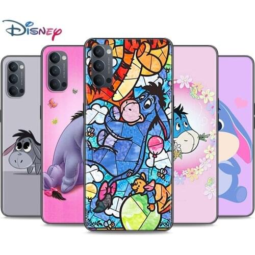 Cute Baby Eeyor Soft Black Silicone Cover For OPPO Reno 5 Pro+ 3 4 Lite F SE Z Pro 4G 5G Phone Case Shell
