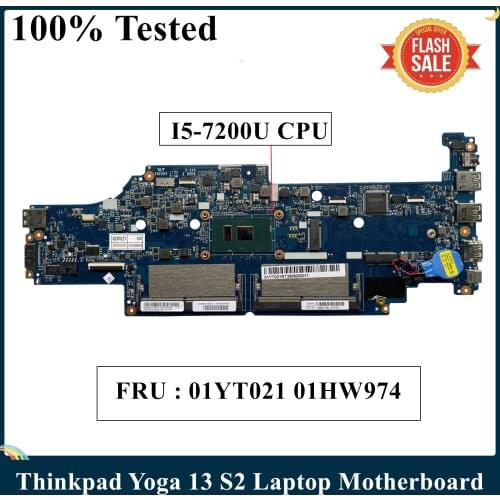 LSC For Lenovo Thinkpad Yoga 13 S2 Laptop Motherboard Core SR342 I5-7200U DA0PS9MB8E0 01YT021 01HW974 DDR4 100% Tested