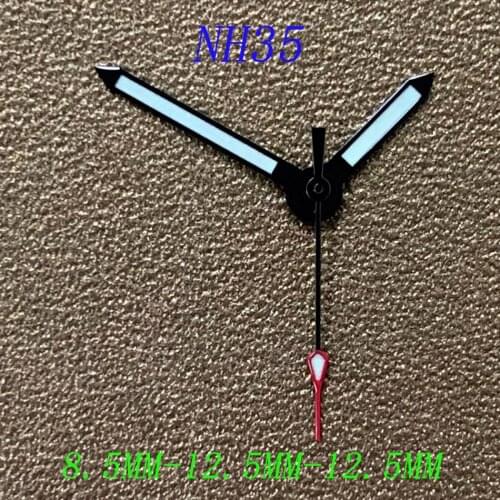 Watch pointer SKX modified diving white black suitable for Japanese NH35 / NH36 automatic movement green luminous three hands