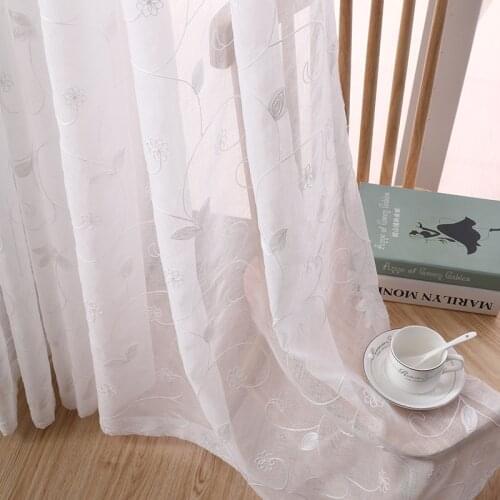 Fresh and Simple Style Embroidered Curtains Living Room Bedroom Modern Minimalist Floating Screens