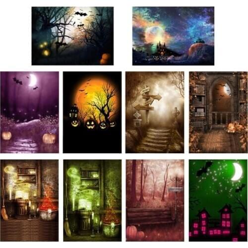 Halloween Elements Photo Background Backdrop Cloth for Photographic Props Halloween Decoration Cloth Accessories for Home Party