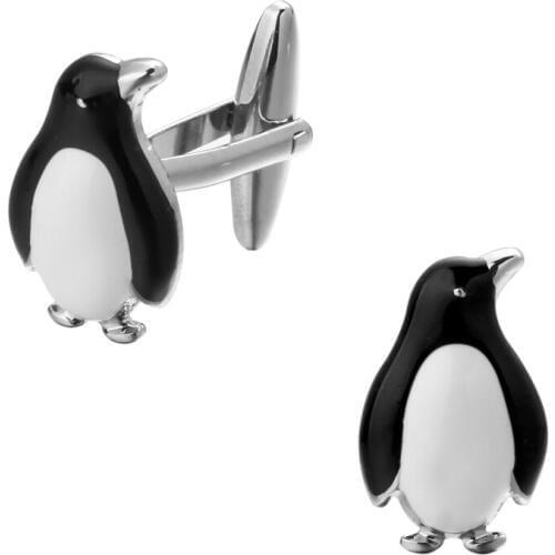 High quality mens wedding Cufflinks Funny little animals black and white penguins Cufflinks 5 pairs of packaging for sale