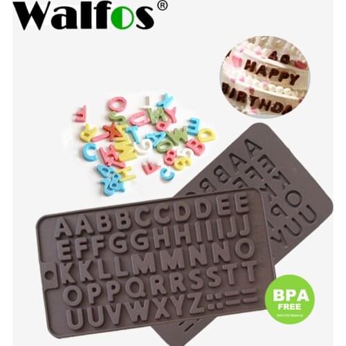 WALFOS 26 English Letters Mold Silicone DIY Chocolate Mold Cake Decoration Letter Mold High Temperature Fondant Tool Mold