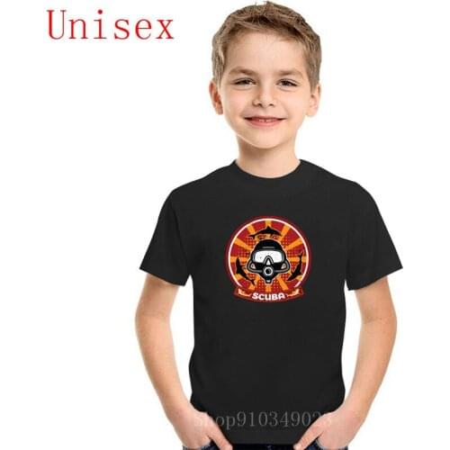 Creative Design Scu-ba Diving Propaganda Hip Hop kids Streetwear Print children T-shirt Hipster Cotton boy clothes girl clothes