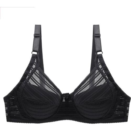 Stripe B C Lace Sexy Women Bra Push up Big size Underwear For Lady Bralette Plus Size Brassiere