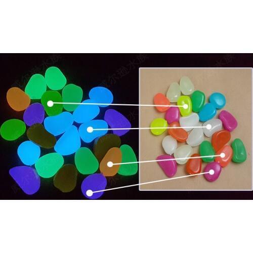 100pcs/bag night glow toy,Garden Orament glow decoration stone,fishing tube shining stone