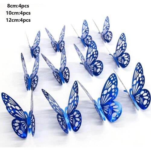 12 Pcs/Set Butterfly Wall Stickers DIY Home Decoration Wall Stickers Wedding Party Wedding Decoration Refrigerator Stickers
