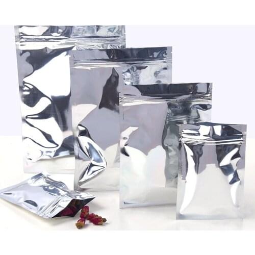 200Pcs /Lot Resealable Aluminum Foil Packing Bags Valve Locks With Zipper Package For Dried Food Bean Storage Bag