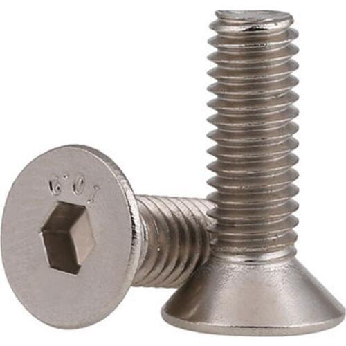25pcs M2 10.9 Nickel plated countersunk heads Hexagon sockets screw bolt Flat head socket cap screws 3mm-20mm Length Allen