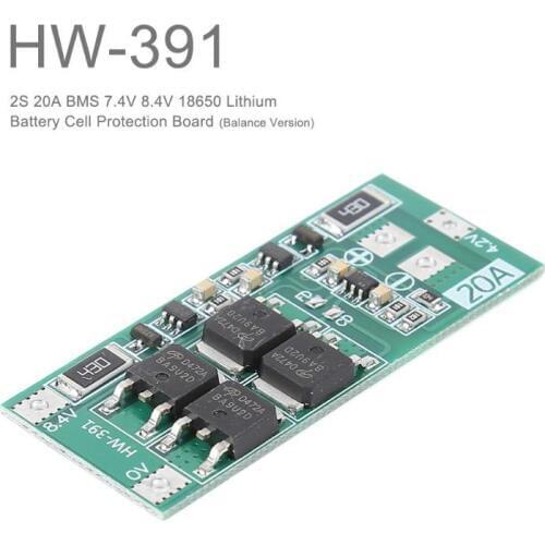 2S 20A 7.4V 8.4V 18650 Lithium Battery Charger Protection Board PCB BMS board Standard Balance Protecting Cell Module for Drill