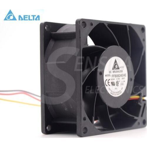 For delta FFB0824EHE 24V 5700RPM 80.16CFM 80*80*38mm 3-pin for mainboard FG Speed singnal cooling fan