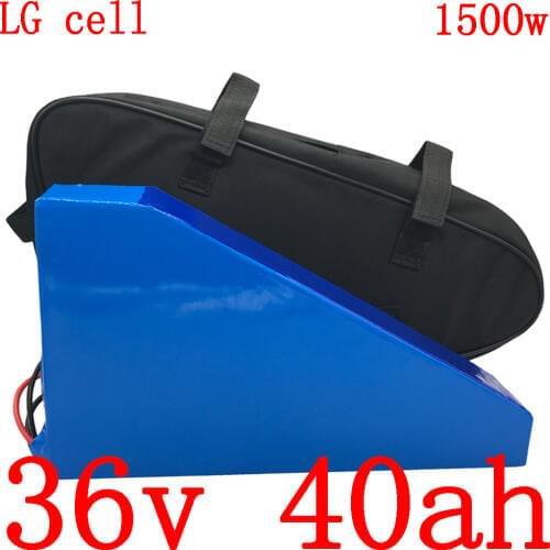 36V 40AH 1000W 1500W lithium battery pack 36V lithium ion battery use LG cell 36V 40Ah electric bike battery with 5A charger