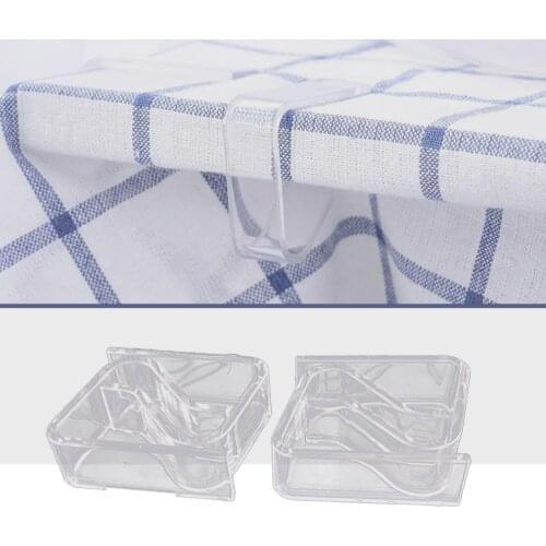 4 Transparent High-quality Plastic Tablecloth Clips With Strong Fixing Function Promenade Board Stable Clips Fixing Function