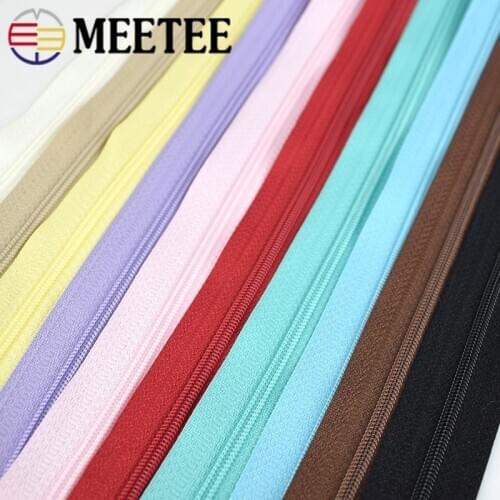 5/10M 3# Nylon Zippers For Sewing With Sliders DIY Clothes Garment Plastic Zips Bag Home Textile Accessories AP335