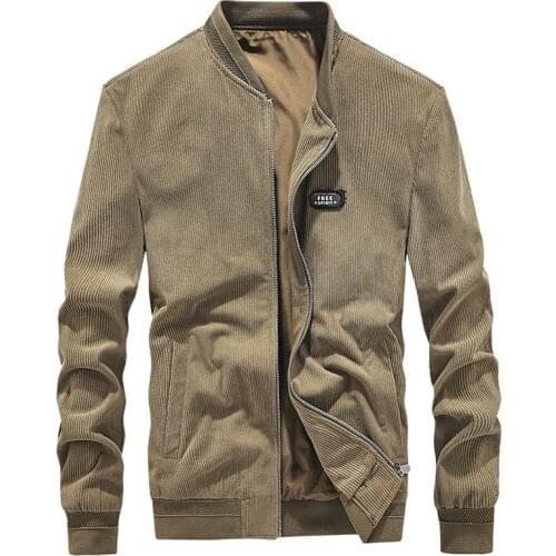 TFU 2021 Men Spring Autumn Business Casual O-Neck Bomber Jacket Coat Men Warm Classic Soft Solid Color Pockets Jackets Men Plus