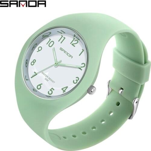 New Candy SANDA Womens Watches Simple Fashion Watch Ladies Casual Quartz WristWatches Female Silicone Reloj Mujer Luxury 2021