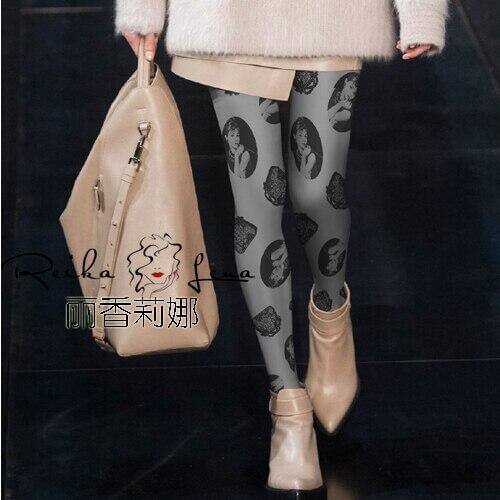 Stockings Medias Pantis Woman Women Tights The New 2020 Retro Classic Printing Pantyhose Fashion Polyester Velvet Leg Shaping