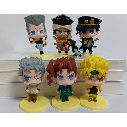 7pcs/set Kawaii JoJos Bizarre Adventure PVC Japan Anime Action Figure Toys Cute Kakyoin Rohan Kishibe Room Decor Doll Boy Gifts