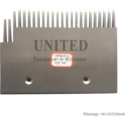 Escalator Aluminum Comb Plate GAA453BV3 L198mm Hole Pitch 102mm Left 24 Teeth
