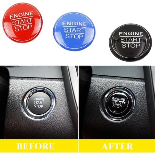 JEAZEA START Engine Button Replace Cover STOP Key Accessories Switch Sticker Trim Decoration Universal For Toyota Camry 2018