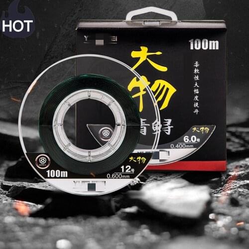 Nylon Fishing line Big Things Strong Power Standard Raw Slik Two Colors 100M Mainline Subline Thread Sea Carp Fly Fishing Tackle