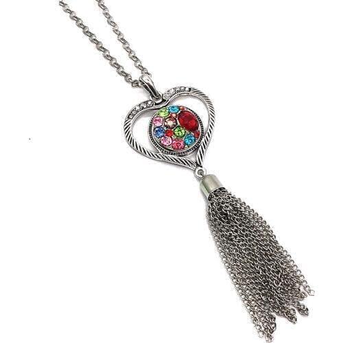 Hot Interchangeable Bohemia 247 Rhinestones 18mm snap button necklaces pendants DIY Jewelry for women men 60cm