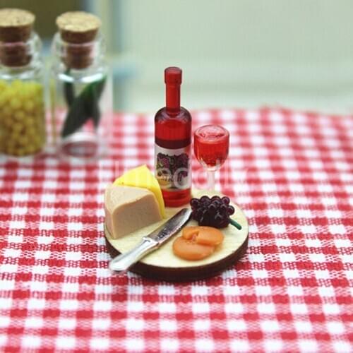 1PCS Mini Cake Wine Dish for 1/6 Blyth 1/12 ob11 Doll Miniature Food Toy Model Dollhouse Accessrioes