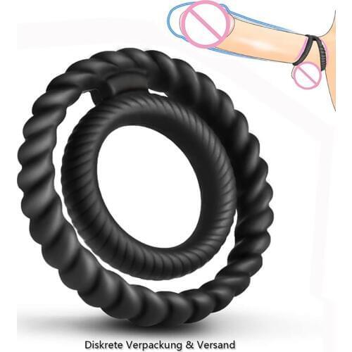 Latest Double Rings Fine Delay Ejaculation Men Cock Rings Penis Lock Ring Adult Sex Toys For Men Adult Products Scrotal Binding