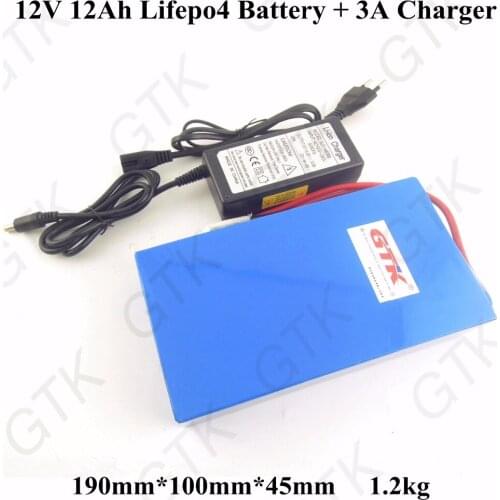 1pcs bateria recargable 12V 12Ah lithium battery pack lifepo4 12V for washing machine fishing lamp xenon lights cctv camera led