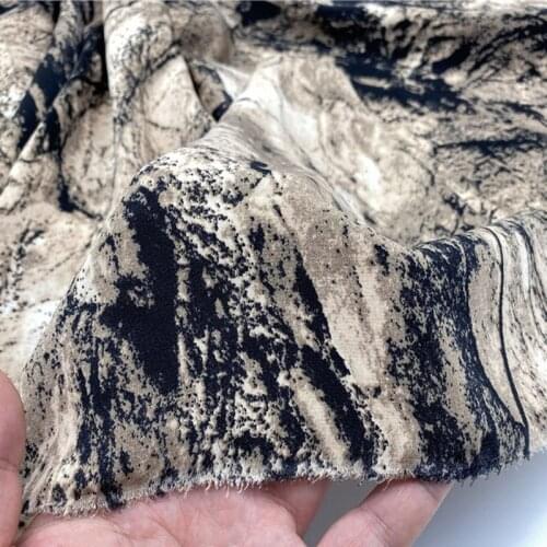 Dress Chiffon Fabric Stretchy Summer Flowing Pattern Breathable Cosplay DIY Craft 1 Yard