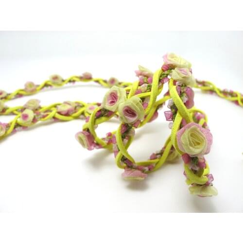 Braided Niva Rococo Trim with Faux Suede Leather|Braided Twine|Twisted Cord|Headband Trim|Vine Trim|Floral Decorative Ribbon