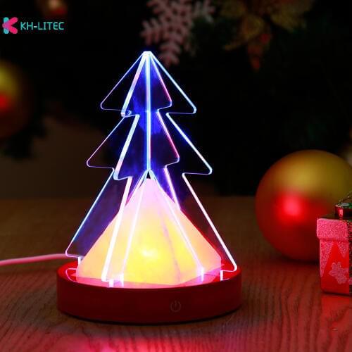 Christmas Tree Natural Himalayan Air Purifier Salt Lamp Ionic Rock Crystal Night Lights Usb Colorful Color Himalayan Salt Lamp