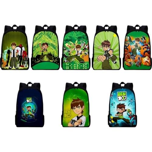 B e n 10 Boys Backpack Schoolbag Cartoon 3D Teenager Girls Waterproof Oxford Backpacks Fashion Large-capacity Outdoor Travel Bag