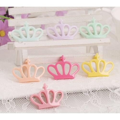DIY 20pcs resin crown mobile phone flat back rhinestone clipped prince/princess resin buttons decoration-A69