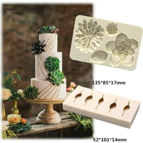 Silicone Mold Simulation of Flowers and Plants Leaves DIY Chocolate Fudge Cake Baking Mold Baking Tools for Cakes Resin Molds