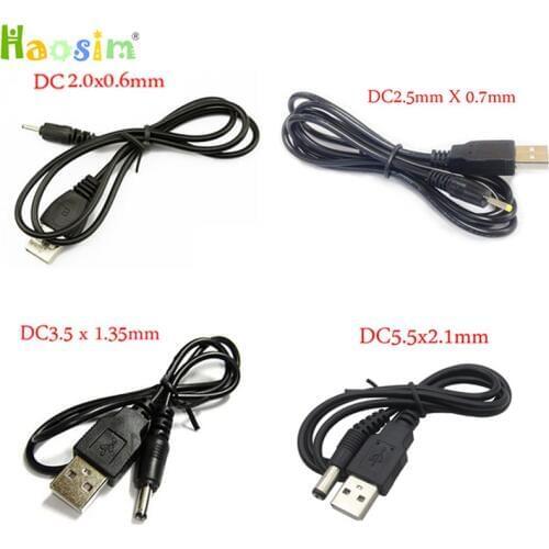 10pcs USB to DC2.0x0.6mm DC2.5x0.7mm DC3.5x1.35mm DC5.5x2.1mm Power Cable For Mobile, routers, USB lights, USB fans, radiators