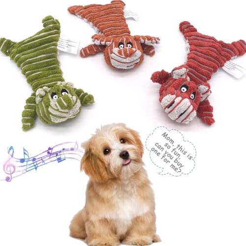 Funny Pet Dog Toy Puppy Chewing Squirrel Plush Toy Squeaky Stuffed Animal Shape Molar Toy Pet Training Dog Chewing Squeaky Toy