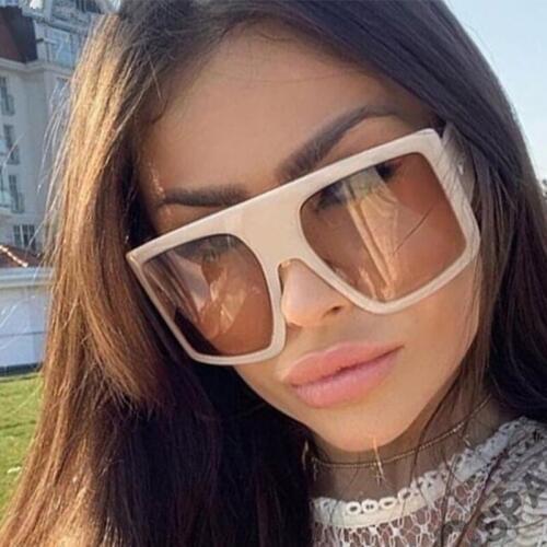 Shades for women Oversized Brand Square Flat Top Sunglasses Female Vintage luxury brand Big frame glasses oculos de sol
