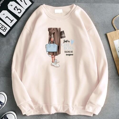 Hoodies Just A Girl Boss Printing Harajuku Man Pullover Fashion Hip Hop Hoody For Men Big Size Korean Mens O-Neck Sweatshirt