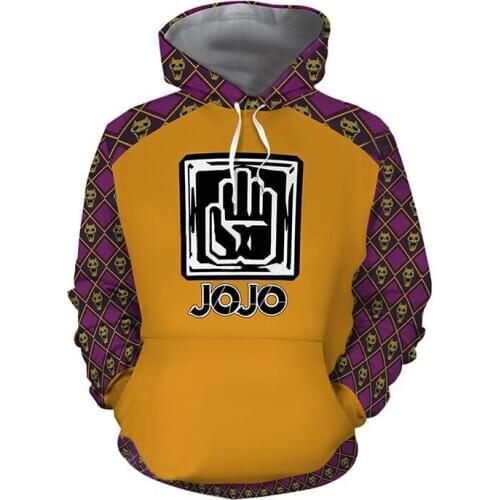 COSSUN Anime Jojo Bizzare Adventure Cosplay Hoodie Sweatshirt Kujo Jotaro Jojos Cloth Jacket Mens Halloween Costume Coat