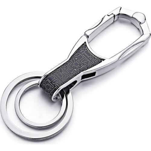 High-Grade Keychain Keyrings Business Alloy Metal Key Chain Ring Holder Simple Chic Gift Men Women For Car DK374