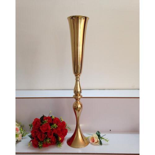 2017 new style 88cm /34.6" Gold wedding flower vases wedding home decoration 10 pcs/lot