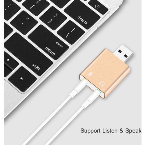 Usb Sound Card 7.1 External Usb To Jack 3.5Mm Headphone Adapter Stereo Audio Mic Sound Card For Pc Computer Laptop